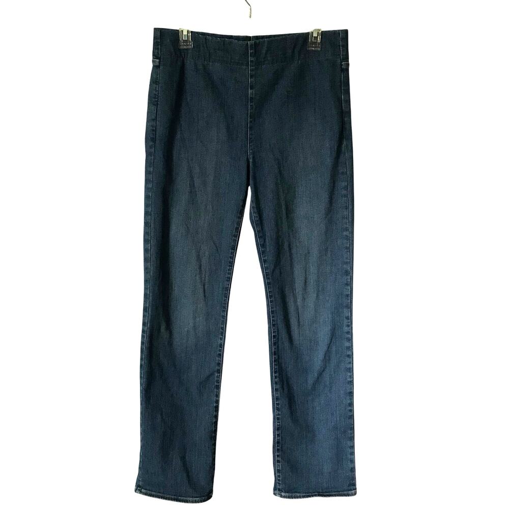 NYDJ Jeans Large Womens Straight Pull On Lift X Tuck Spanspring Denim Med Wash L